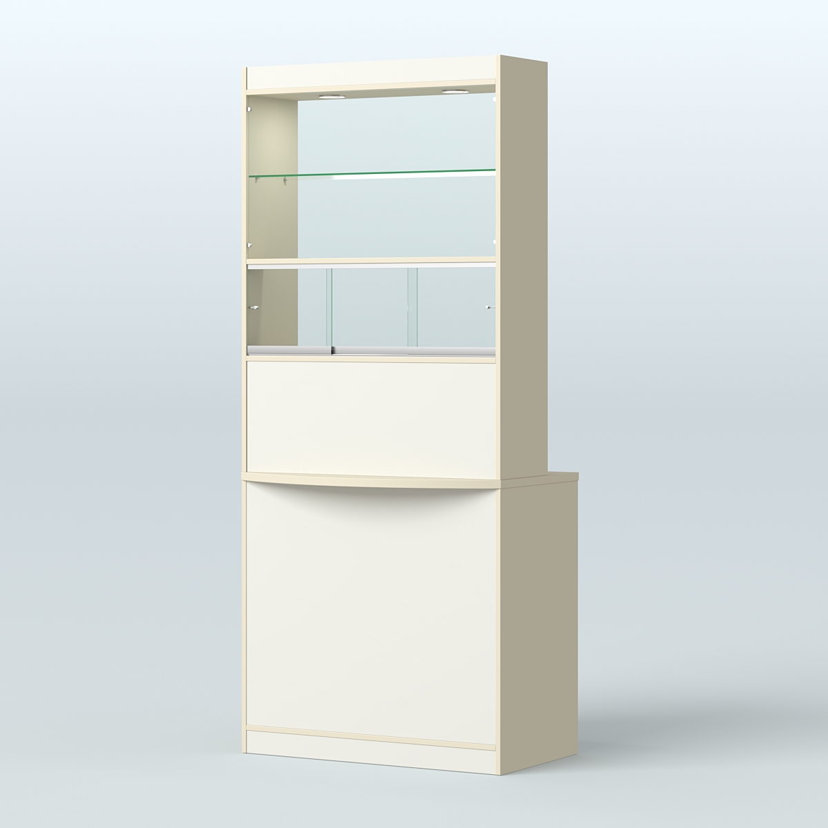 Витрина-прилавок Аптека №3 Крем Вайс + Белый