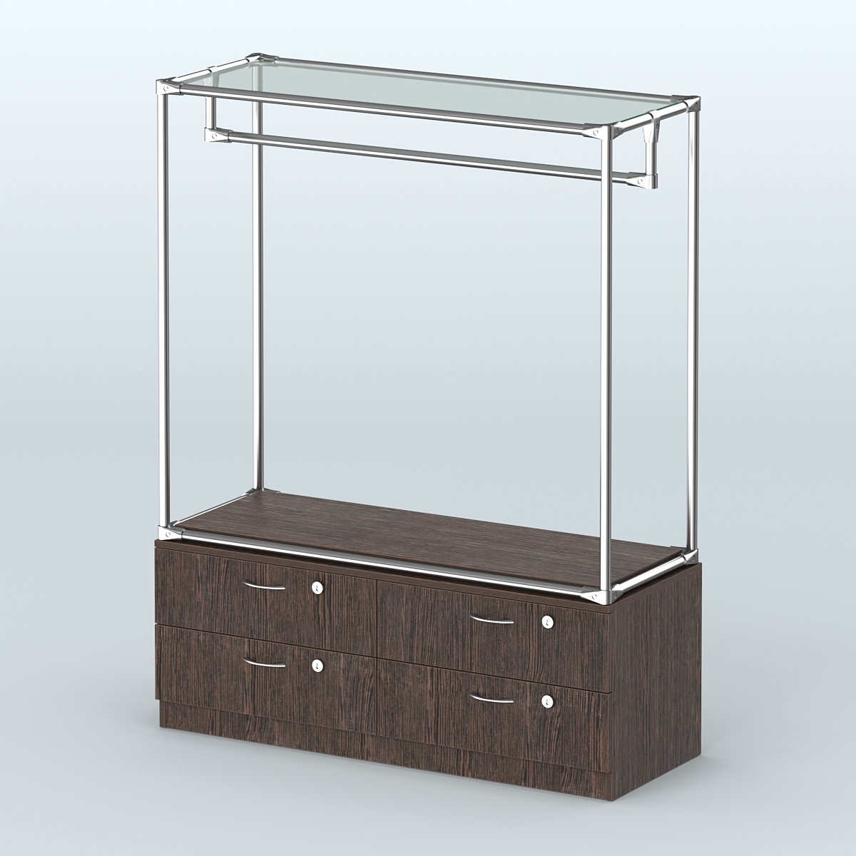 Островная торговая система ХРОМ 1200 мм с тумбами №1 Дуб Венге