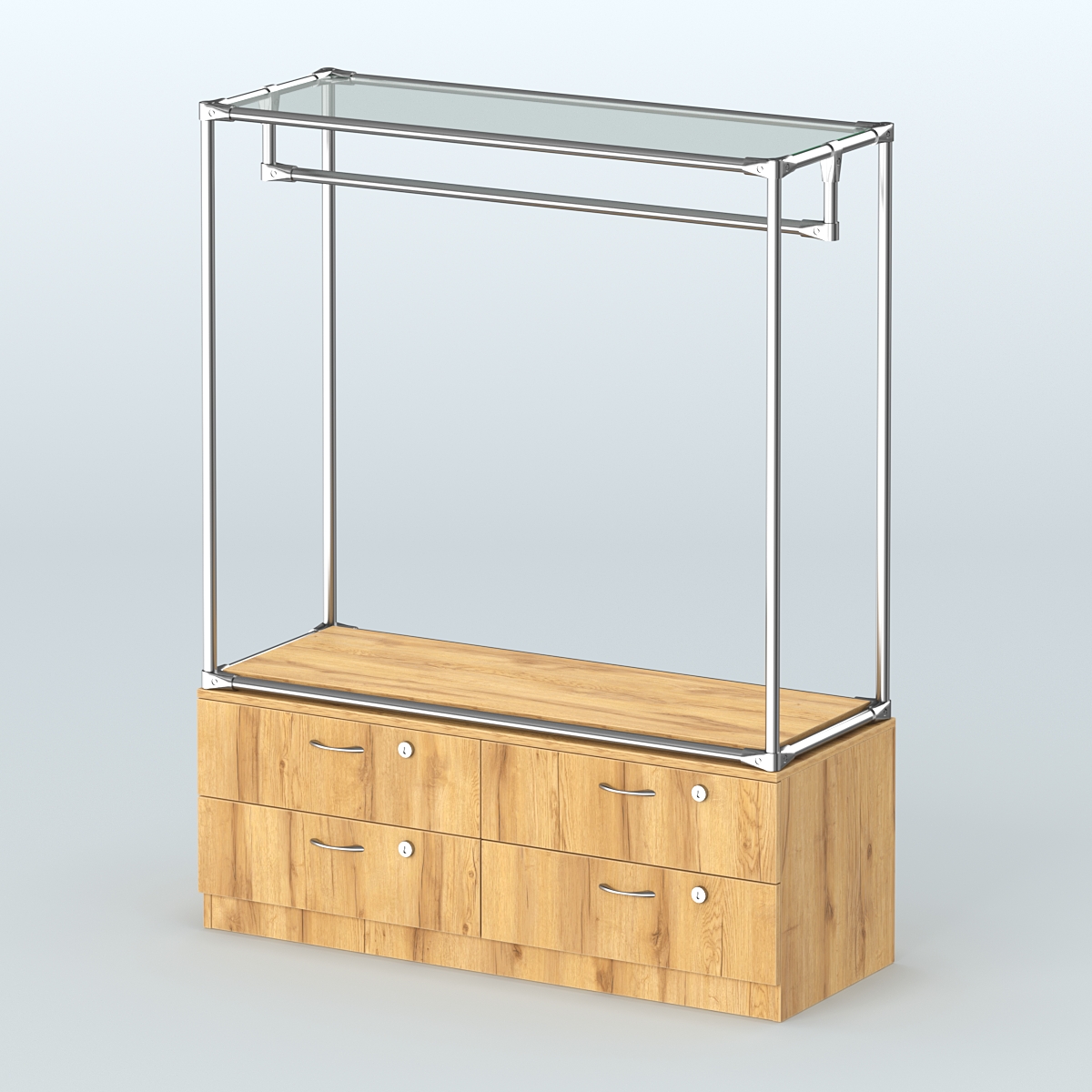 Островная торговая система ХРОМ 1200 мм с тумбами №1 Дуб Золотистый