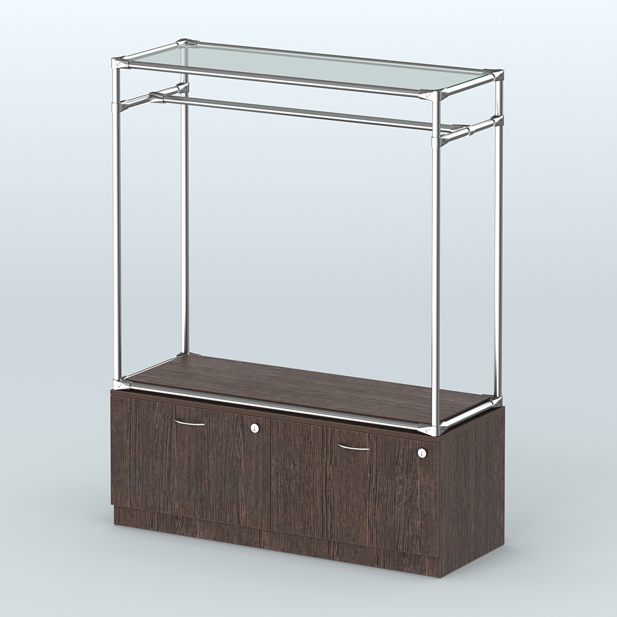 Островная торговая система ХРОМ 1200 мм с тумбами №2 Дуб Венге