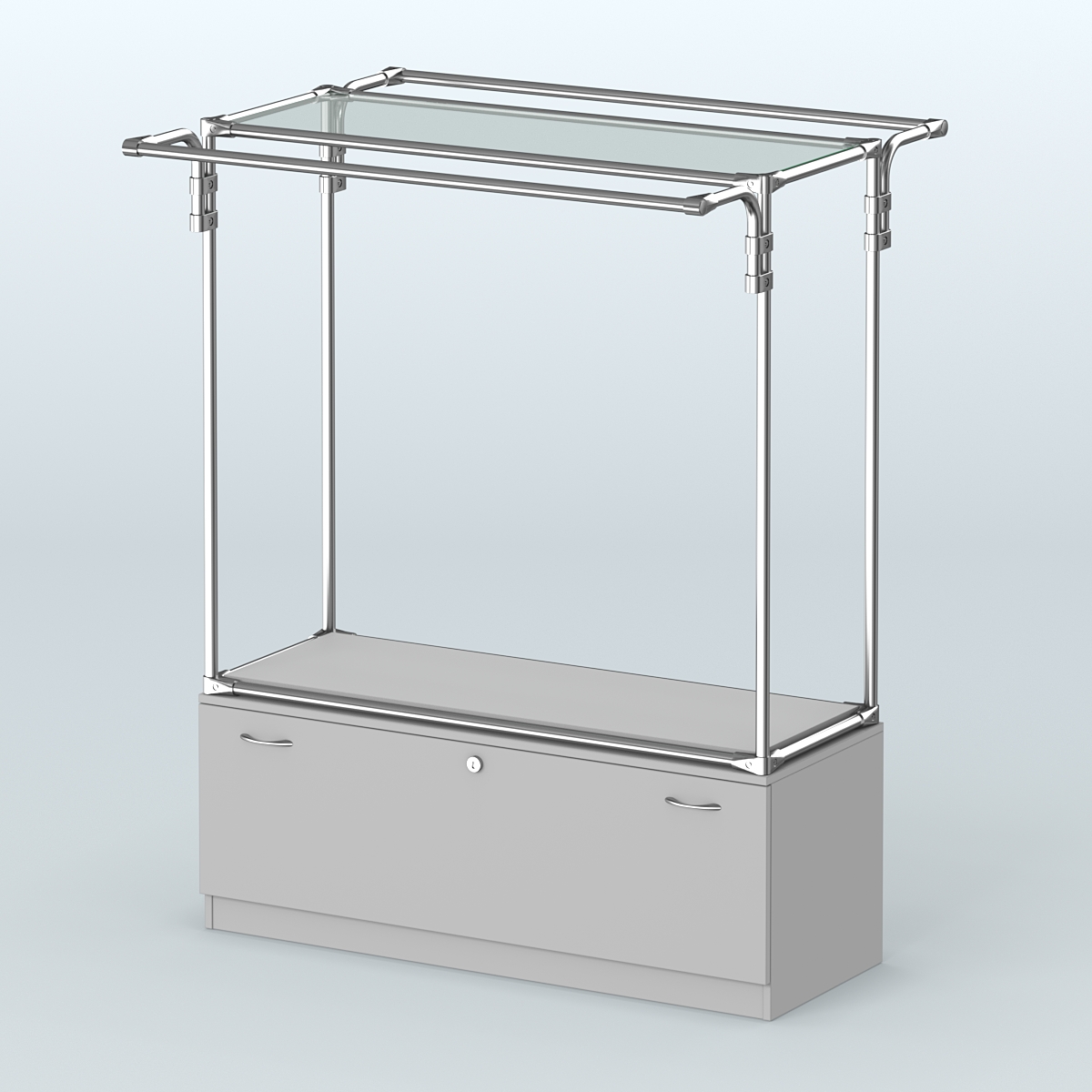 Островная торговая система ХРОМ 1200 мм с тумбами №3 Серый