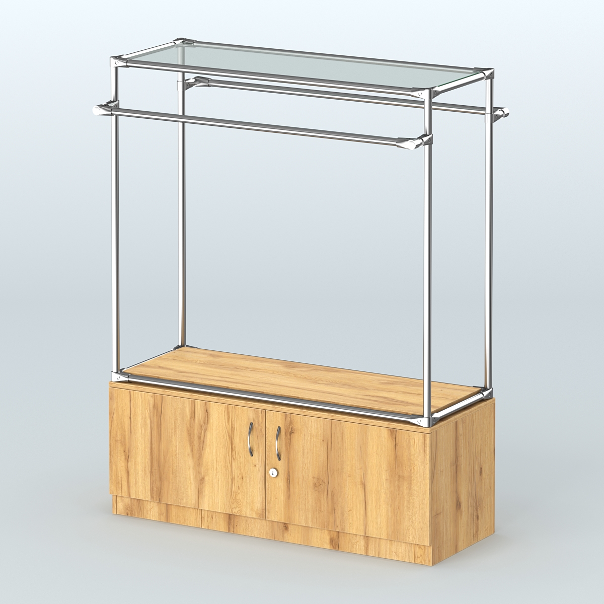 Островная торговая система ХРОМ 1200 мм с тумбами №4 Дуб Золотистый