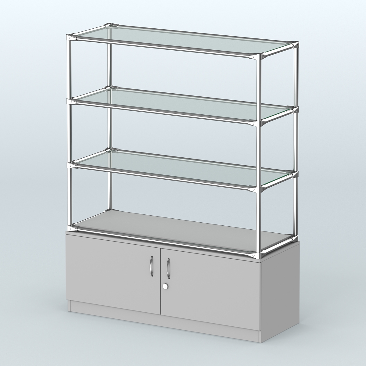 Островная торговая система ХРОМ 1200 мм с тумбами №5 Серый