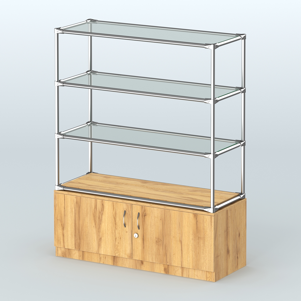 Островная торговая система ХРОМ 1200 мм с тумбами №5 Дуб Золотистый