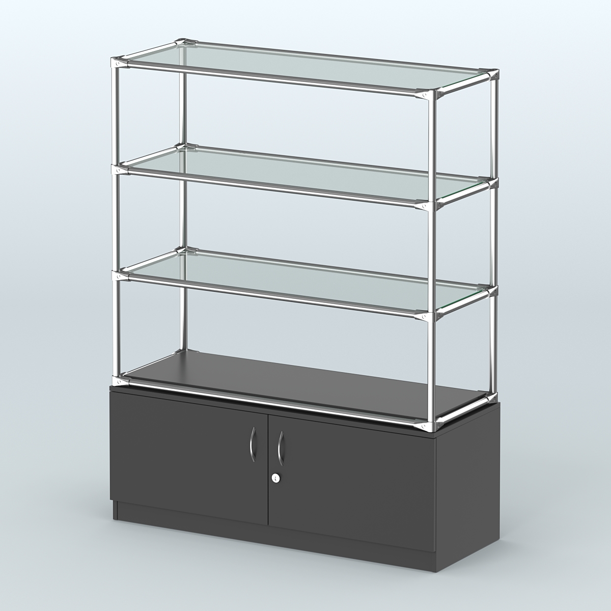 Островная торговая система ХРОМ 1200 мм с тумбами №5 Черный