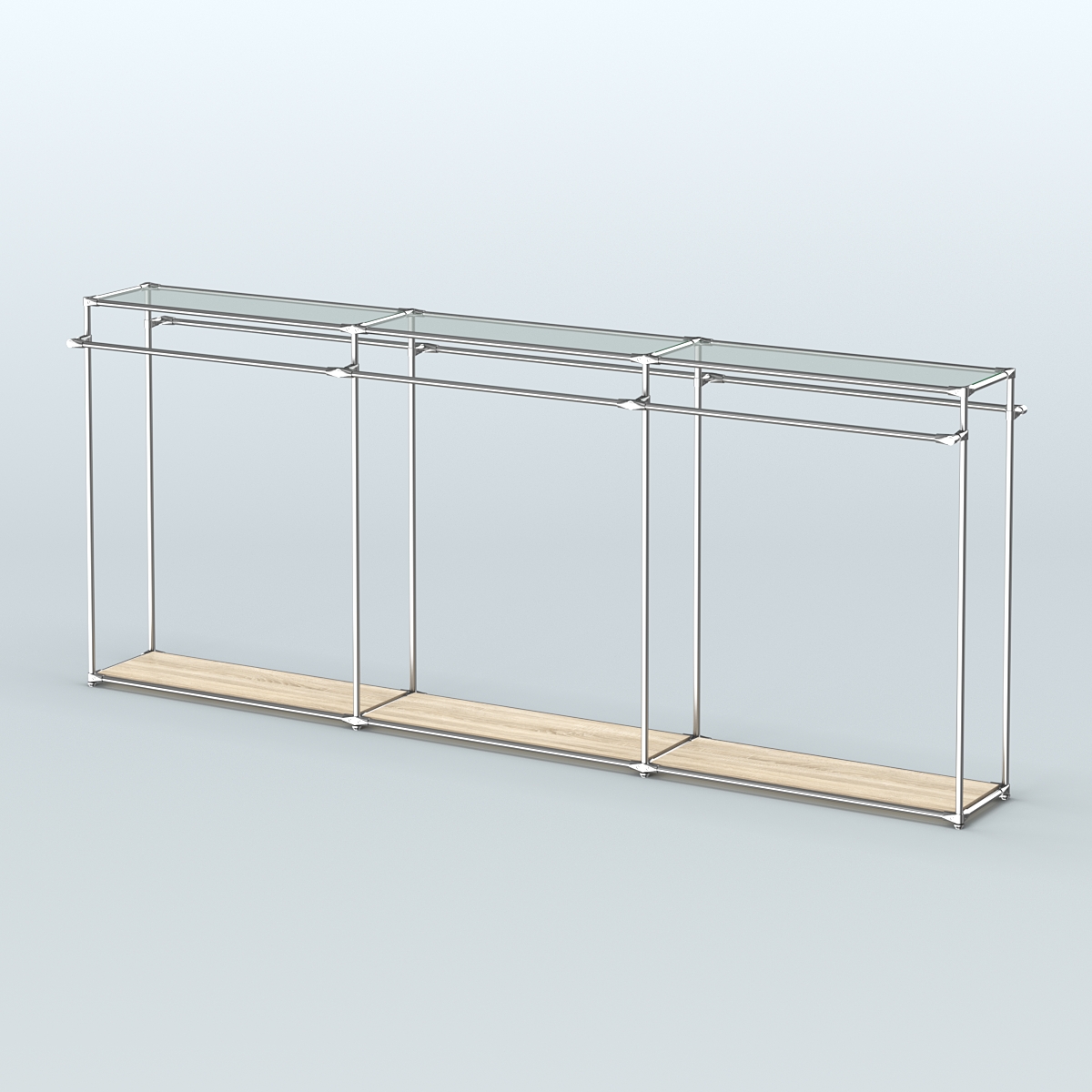 Островная торговая система ХРОМ 3600 мм с поручнями №1 Дуб Сонома