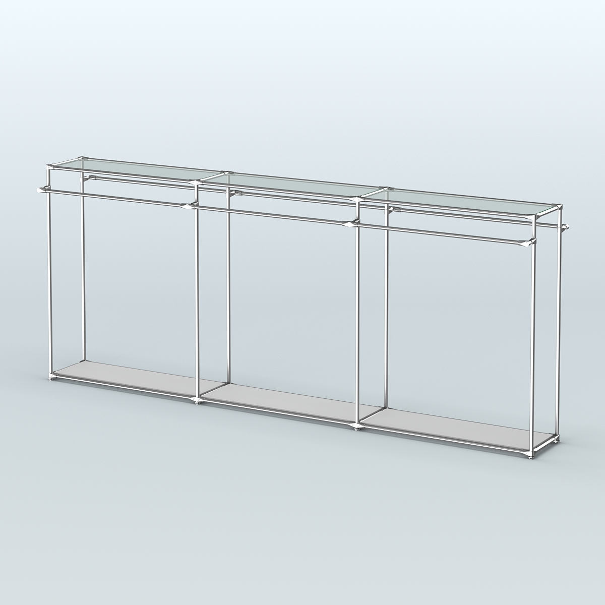 Островная торговая система ХРОМ 3600 мм с поручнями №1 Серый