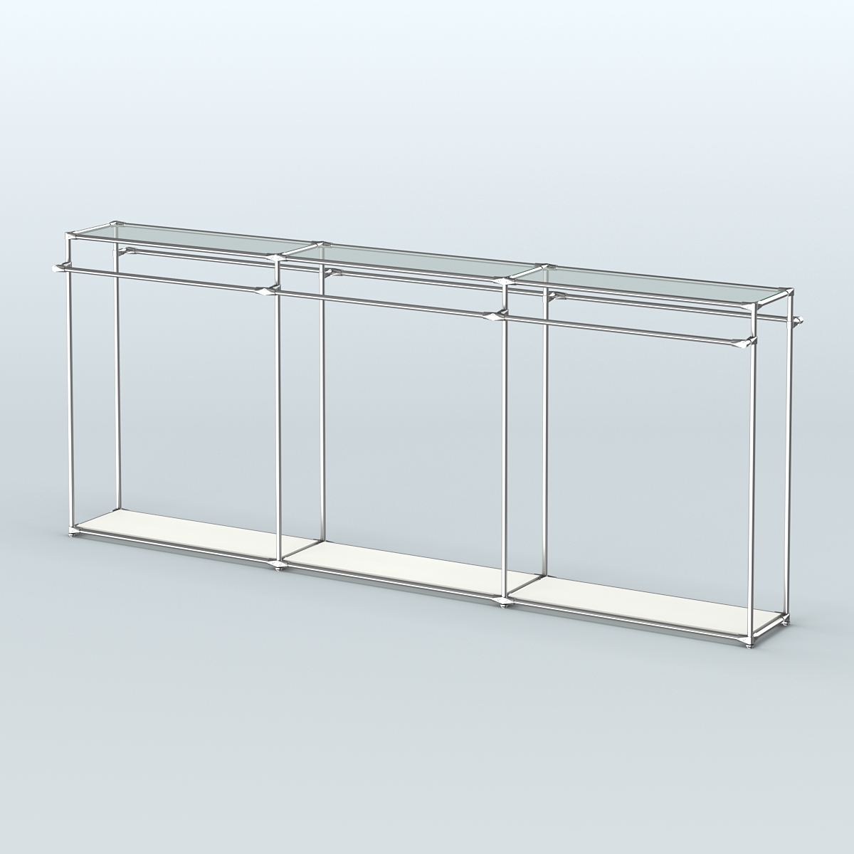 Островная торговая система ХРОМ 3600 мм с поручнями №1 Белый