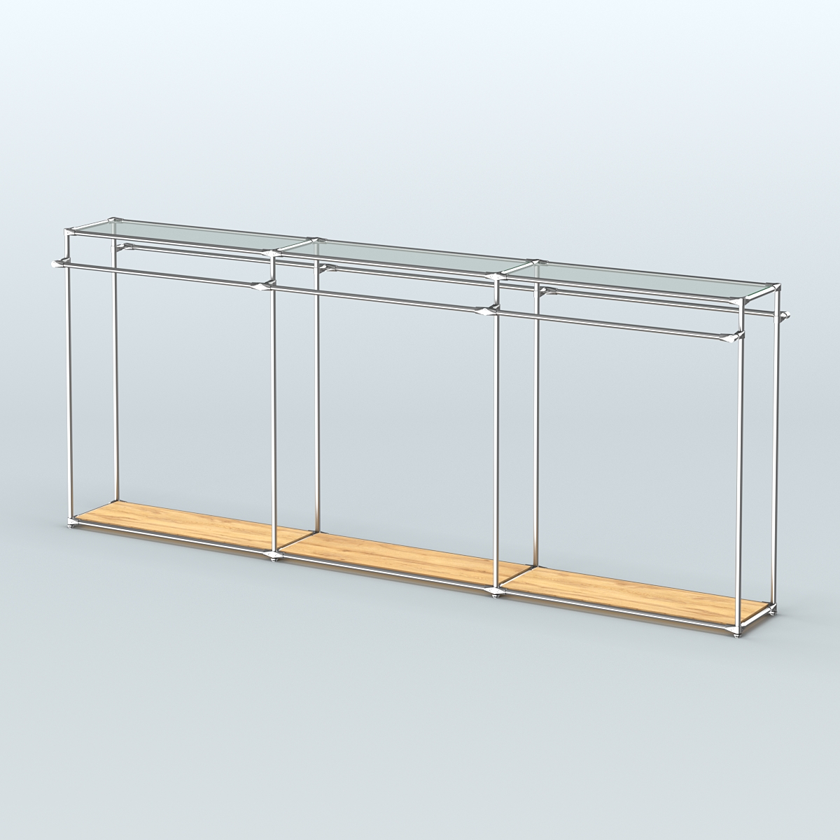 Островная торговая система ХРОМ 3600 мм с поручнями №1 Дуб Золотистый