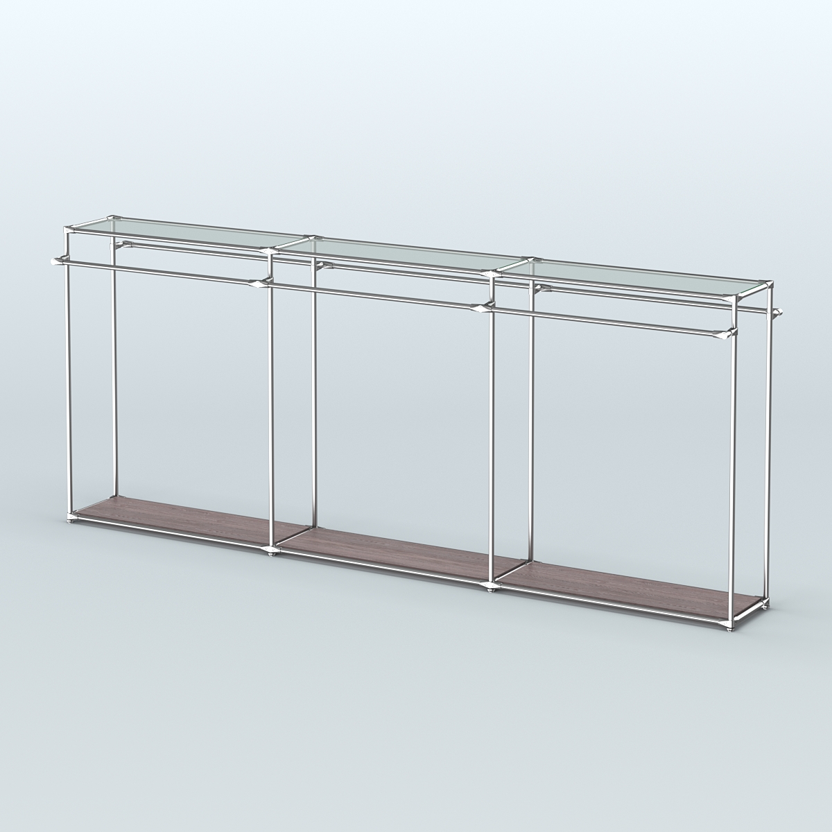 Островная торговая система ХРОМ 3600 мм с поручнями №1 Ясень Анкор темный