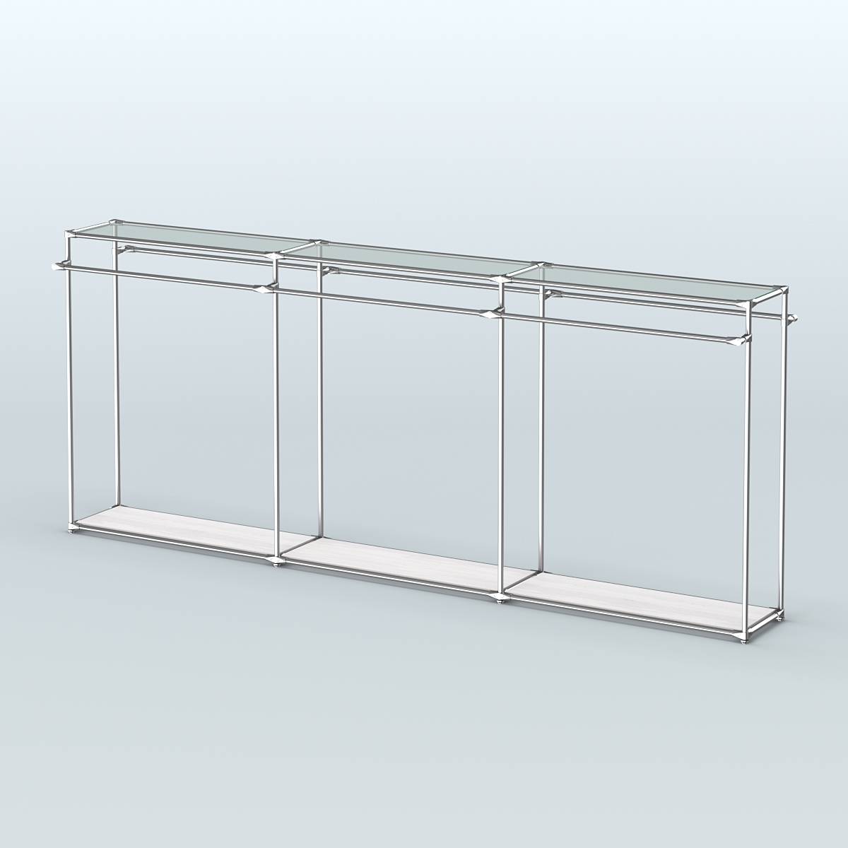 Островная торговая система ХРОМ 3600 мм с поручнями №1 Ясень Анкор светлый