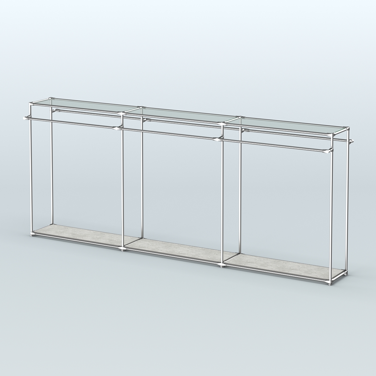 Островная торговая система ХРОМ 3600 мм с поручнями №1 Метрополитан Грей