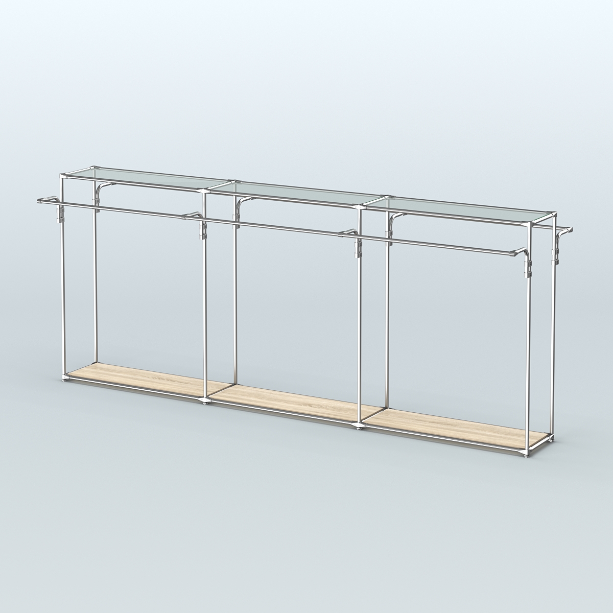 Островная торговая система ХРОМ 3600 мм с поручнями №2 Дуб Сонома