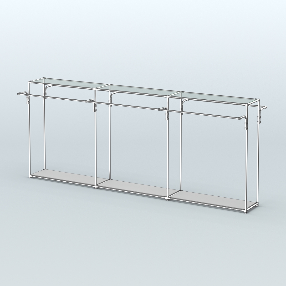 Островная торговая система ХРОМ 3600 мм с поручнями №2 Серый