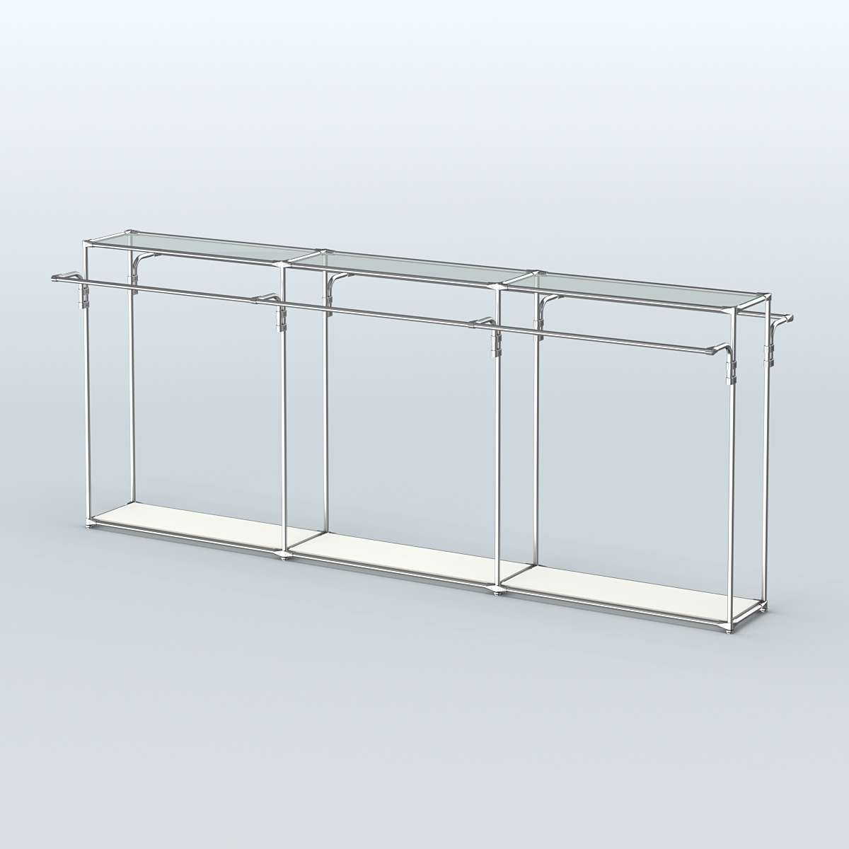 Островная торговая система ХРОМ 3600 мм с поручнями №2 Белый