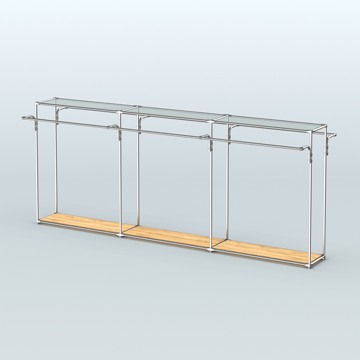 Островная торговая система ХРОМ 3600 мм с поручнями №2 Дуб Золотистый