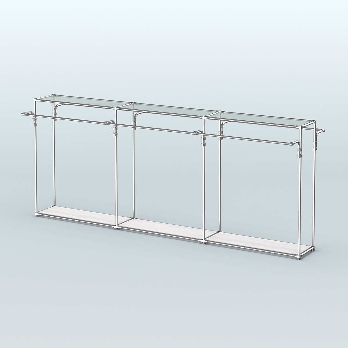 Островная торговая система ХРОМ 3600 мм с поручнями №2 Ясень Анкор светлый