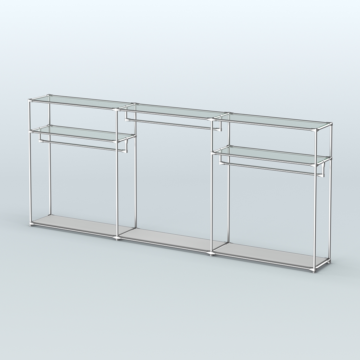 Островная торговая система ХРОМ 3600 мм с поручнями №4 Серый