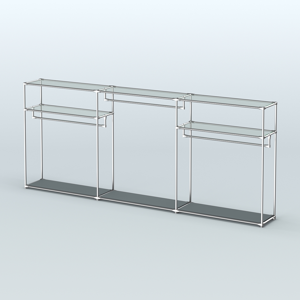 Островная торговая система ХРОМ 3600 мм с поручнями №4 Темно-Серый