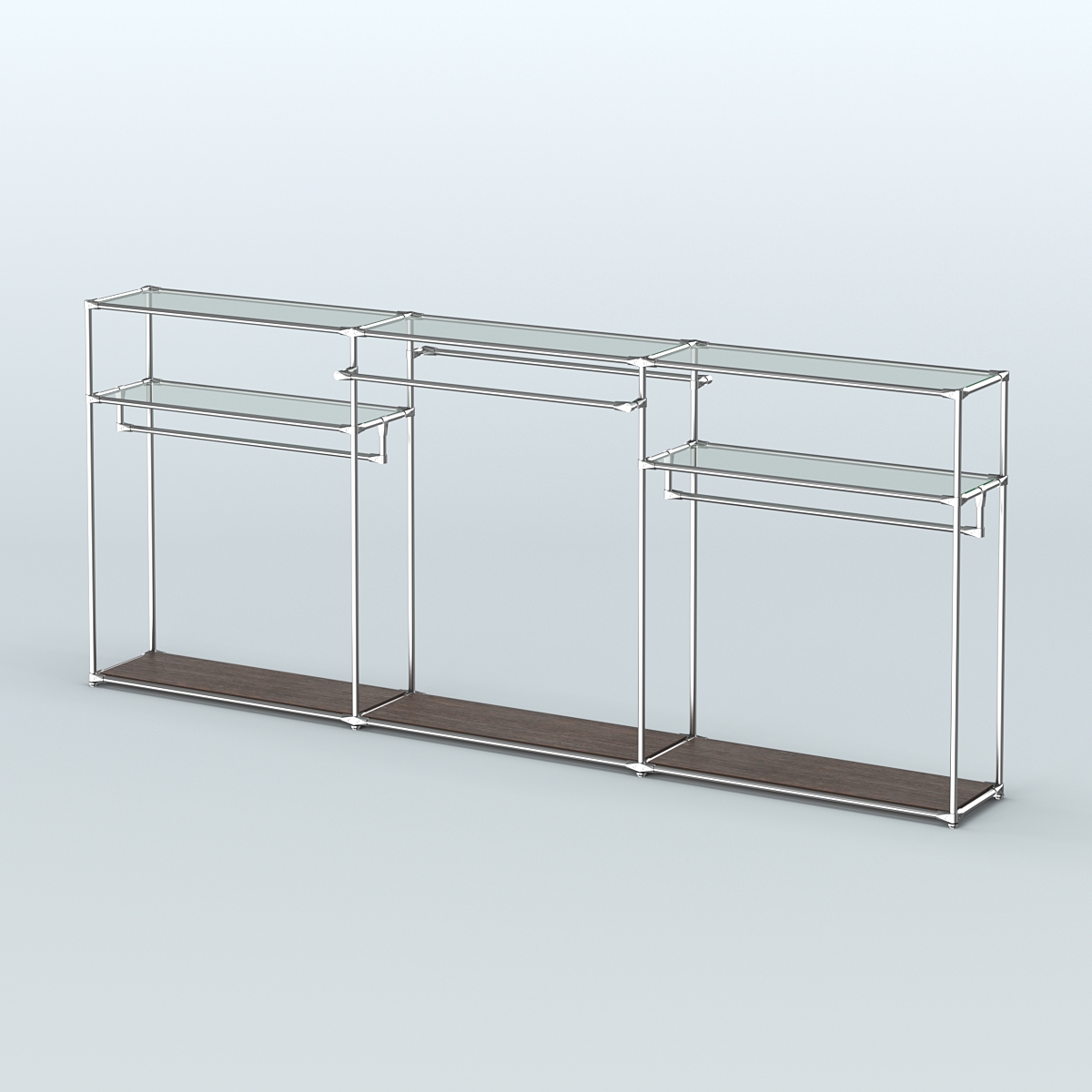 Островная торговая система ХРОМ 3600 мм с поручнями №5 Дуб Венге