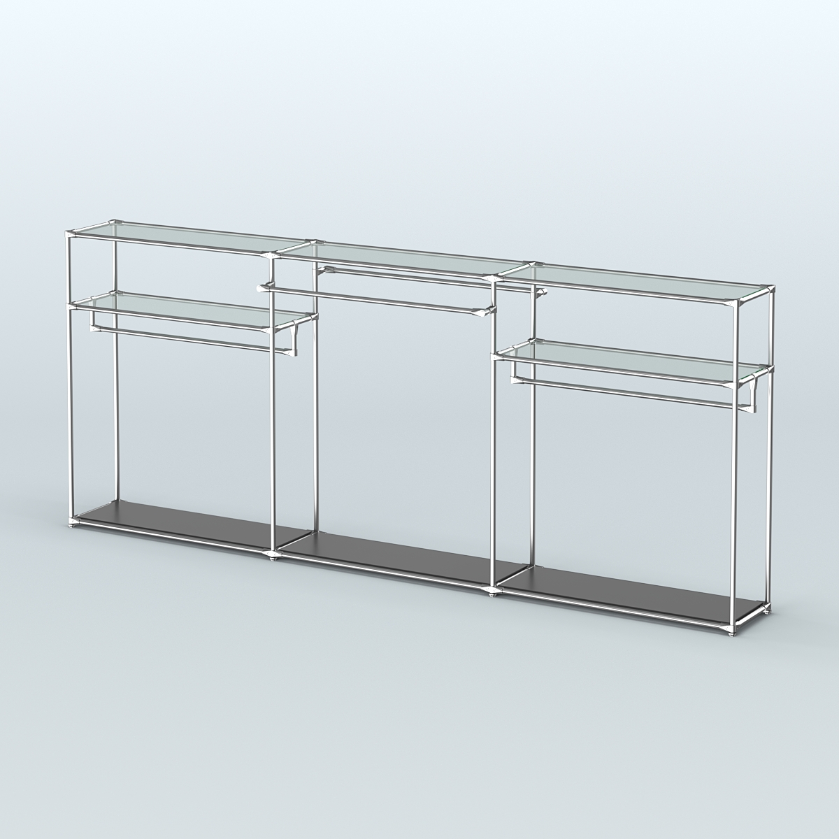 Островная торговая система ХРОМ 3600 мм с поручнями №5 Черный