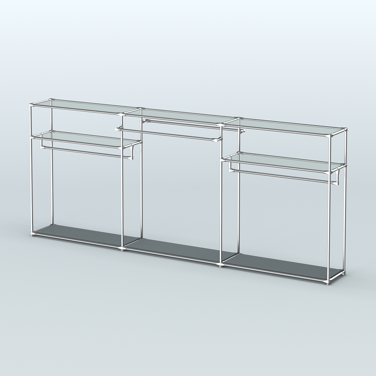 Островная торговая система ХРОМ 3600 мм с поручнями №5 Темно-Серый