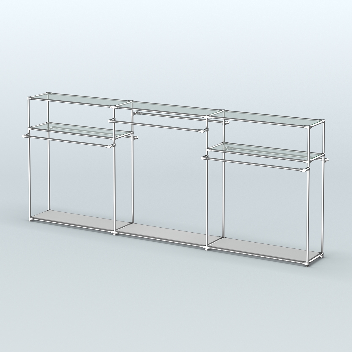 Островная торговая система ХРОМ 3600 мм с поручнями №6 Серый