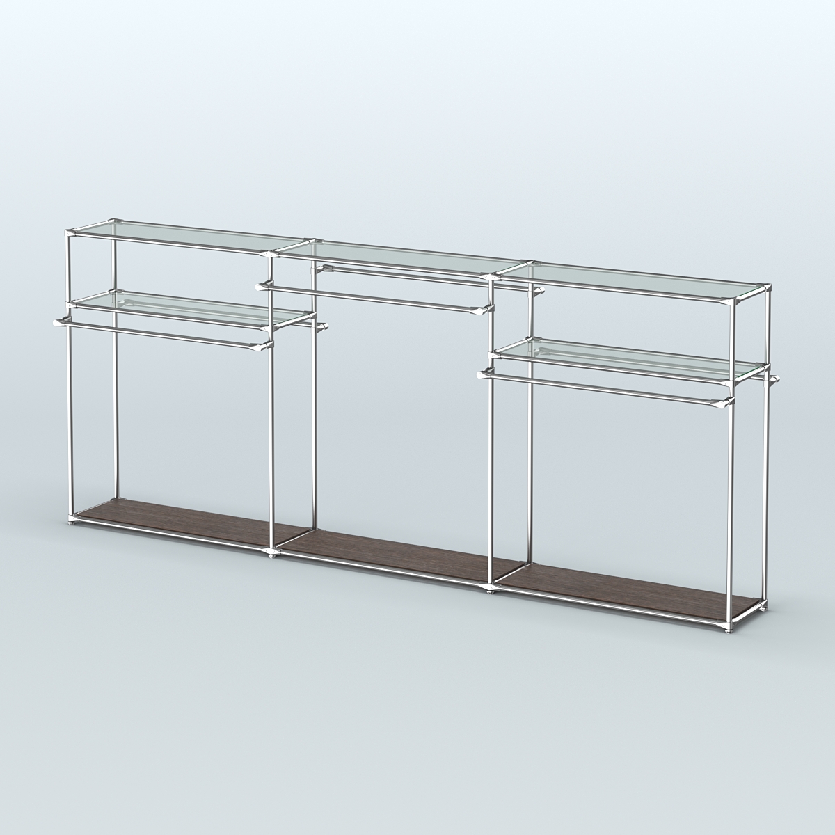 Островная торговая система ХРОМ 3600 мм с поручнями №6 Дуб Венге