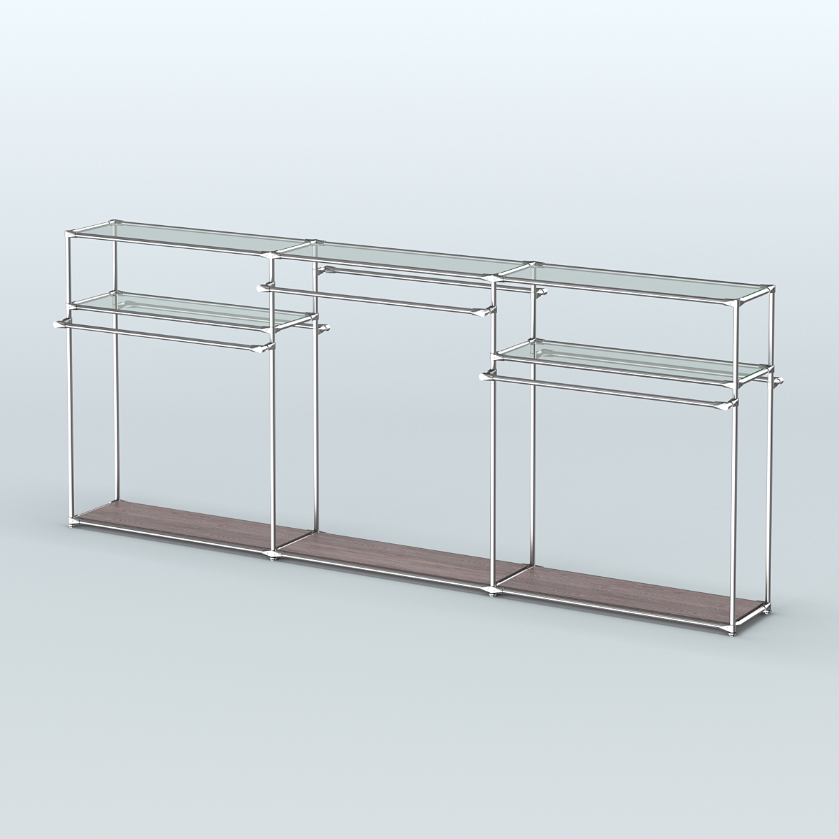 Островная торговая система ХРОМ 3600 мм с поручнями №6 Ясень Анкор темный