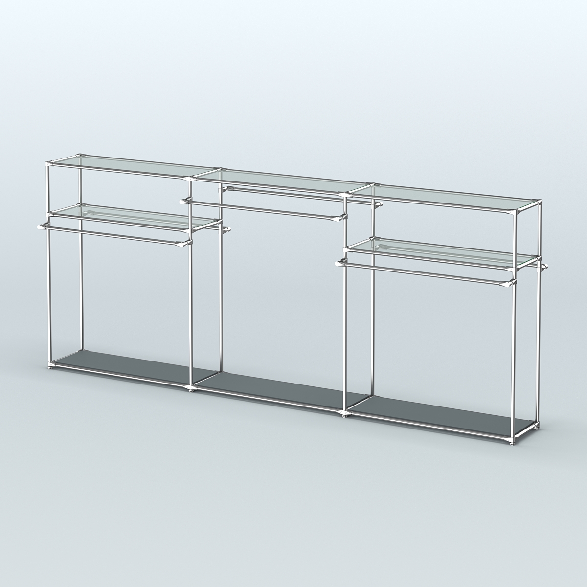 Островная торговая система ХРОМ 3600 мм с поручнями №6 Темно-Серый