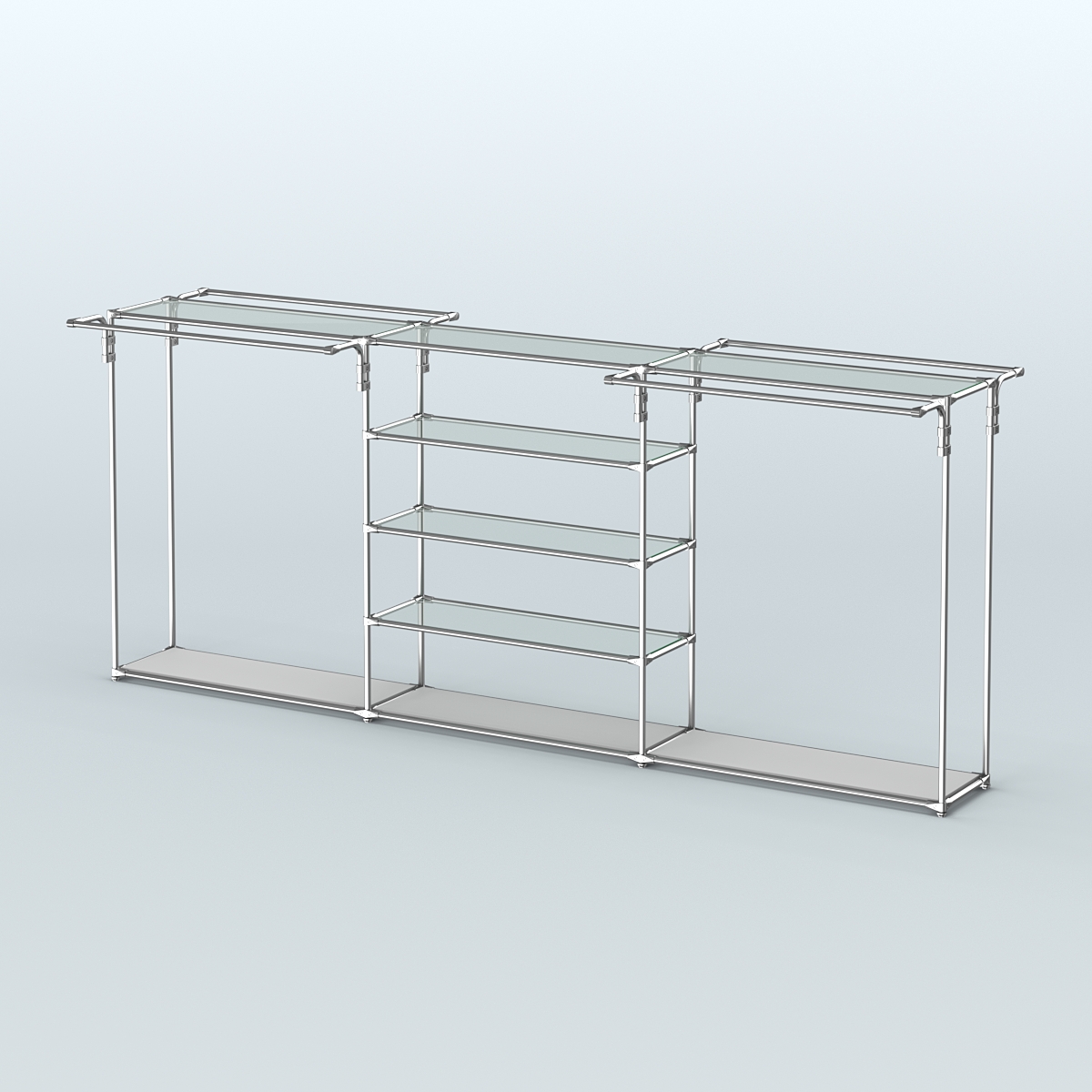 Островная торговая система ХРОМ 3600 мм с поручнями №7 Серый