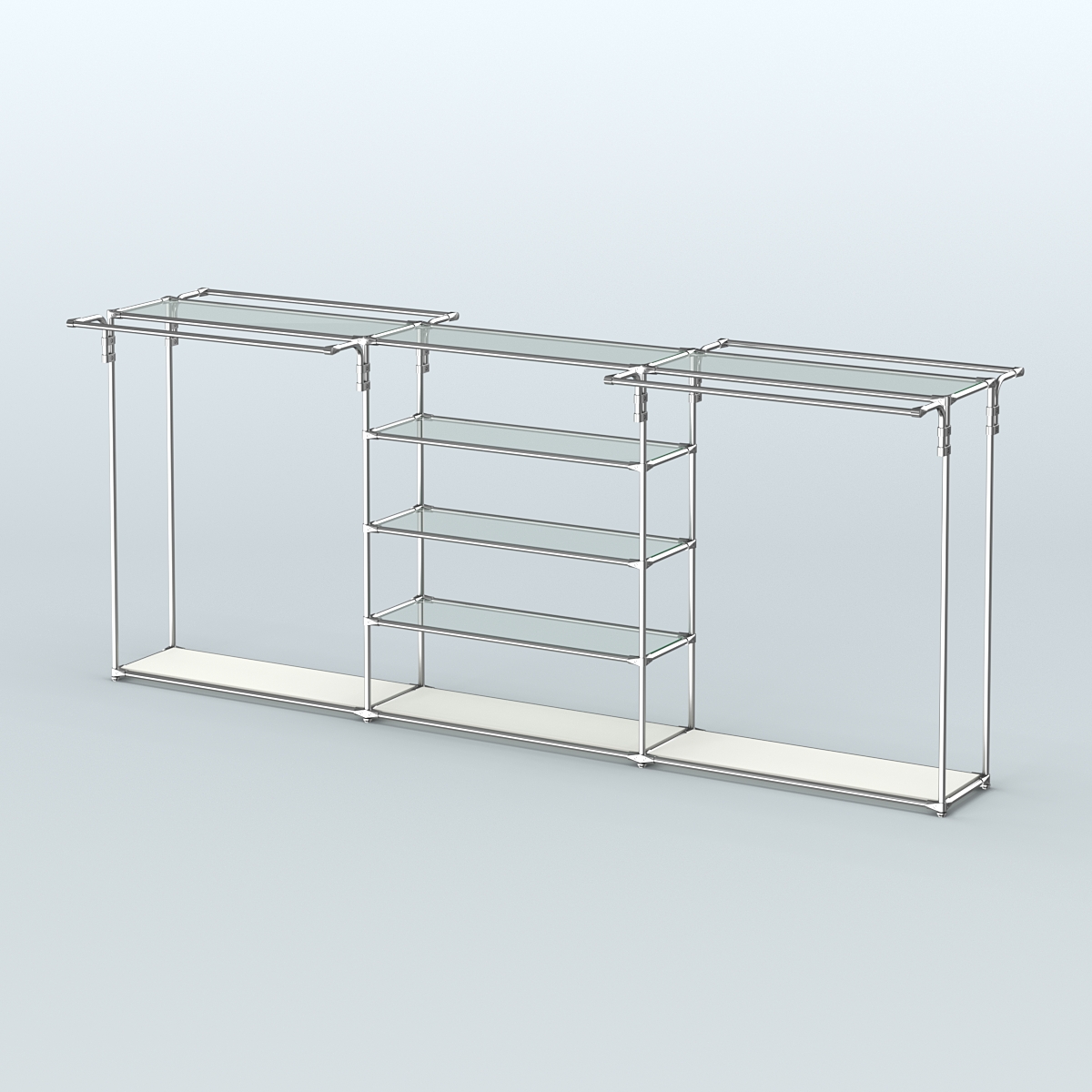 Островная торговая система ХРОМ 3600 мм с поручнями №7 Белый