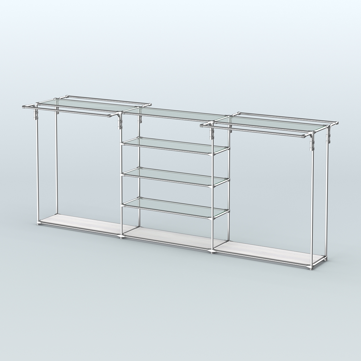 Островная торговая система ХРОМ 3600 мм с поручнями №7 Ясень Анкор светлый