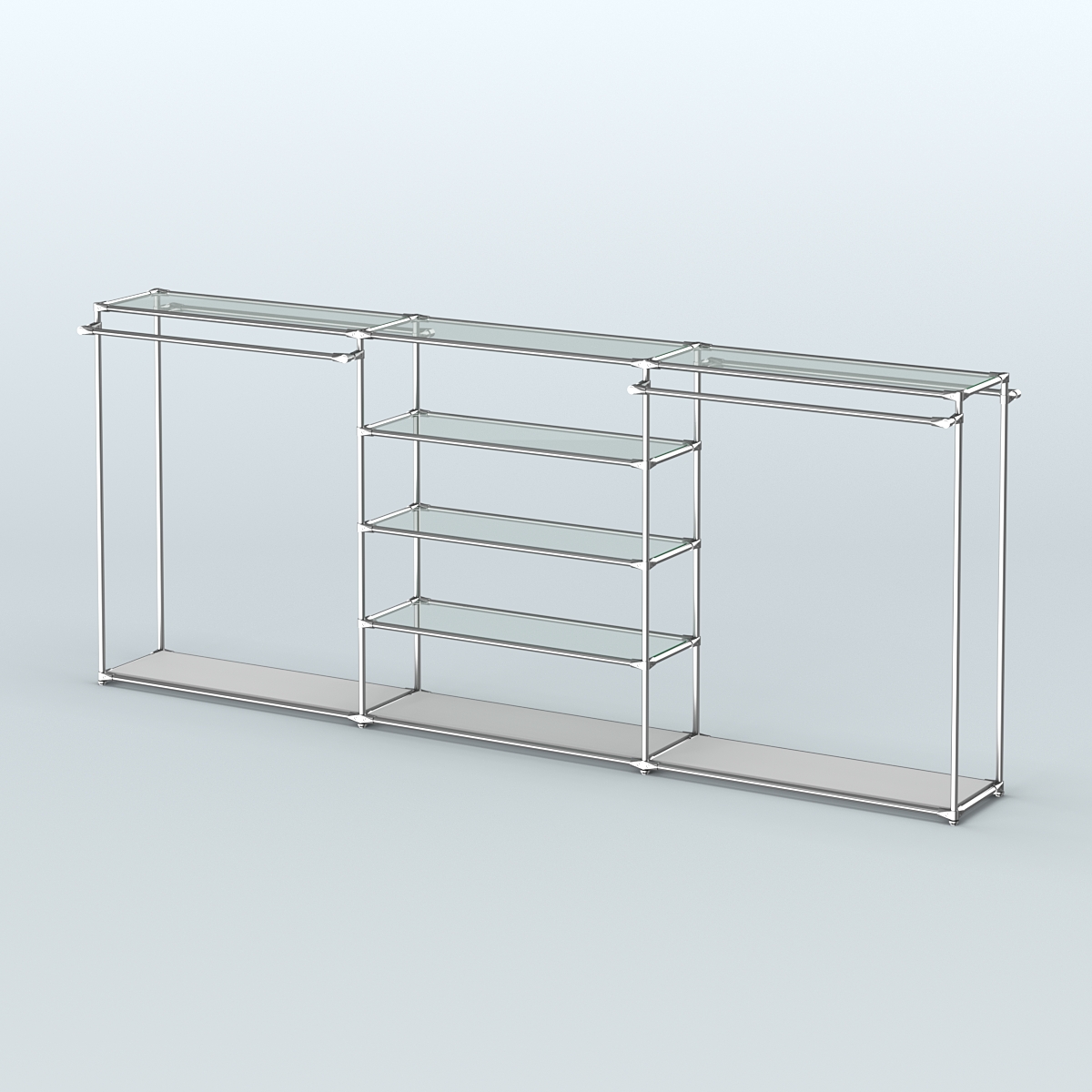 Островная торговая система ХРОМ 3600 мм с поручнями №8 Серый