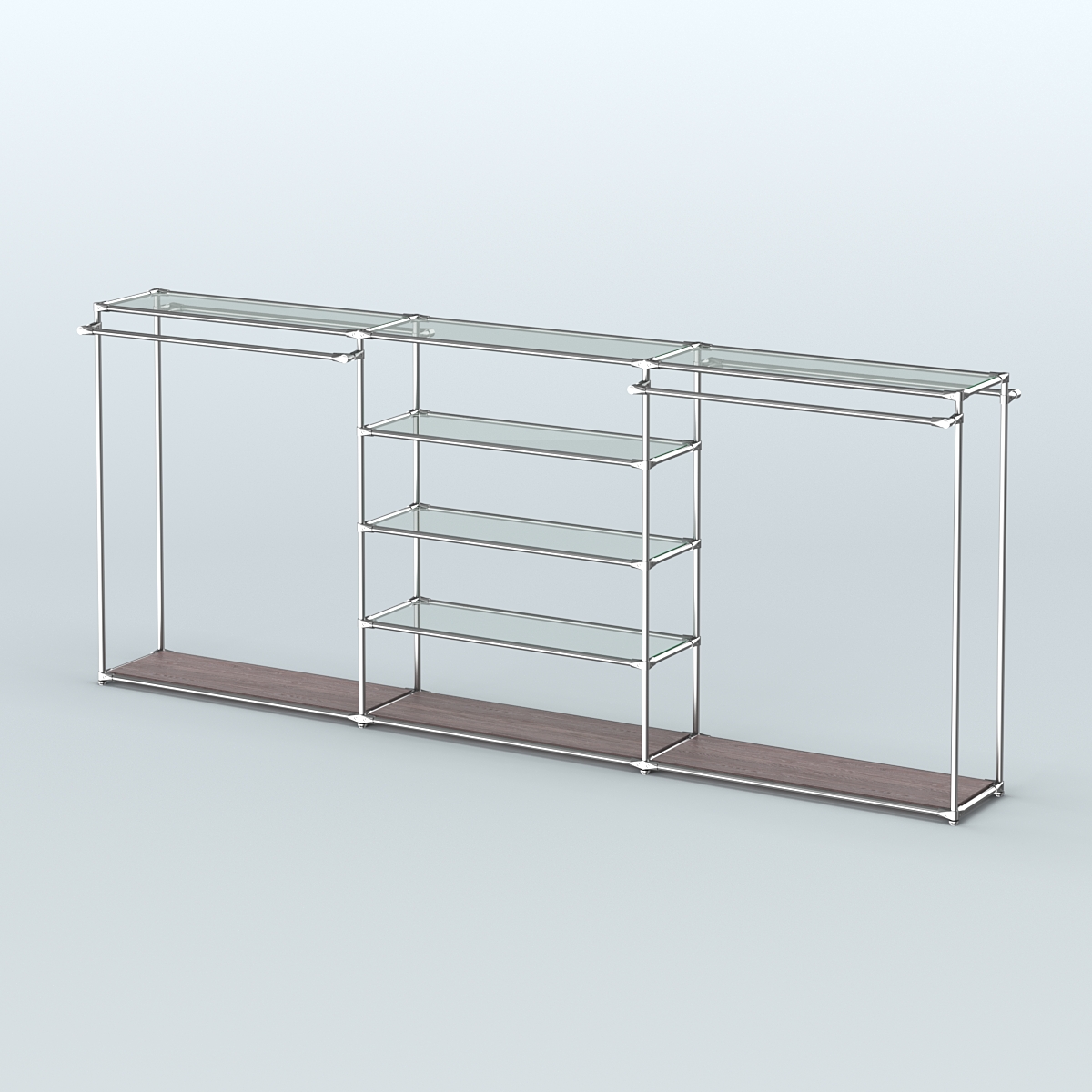 Островная торговая система ХРОМ 3600 мм с поручнями №8 Ясень Анкор темный