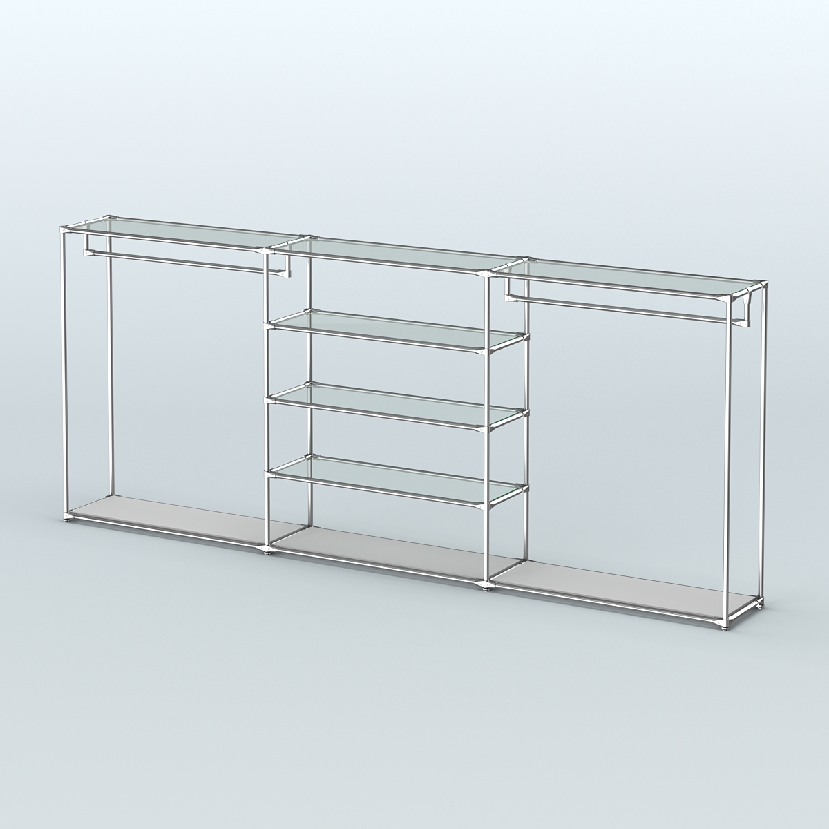 Островная торговая система ХРОМ 3600 мм с поручнями №9 Серый