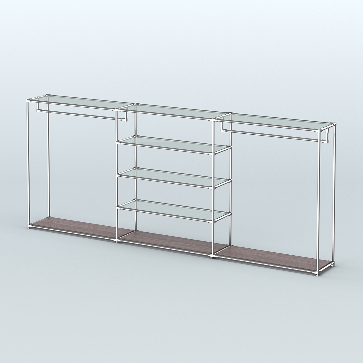 Островная торговая система ХРОМ 3600 мм с поручнями №9 Ясень Анкор темный