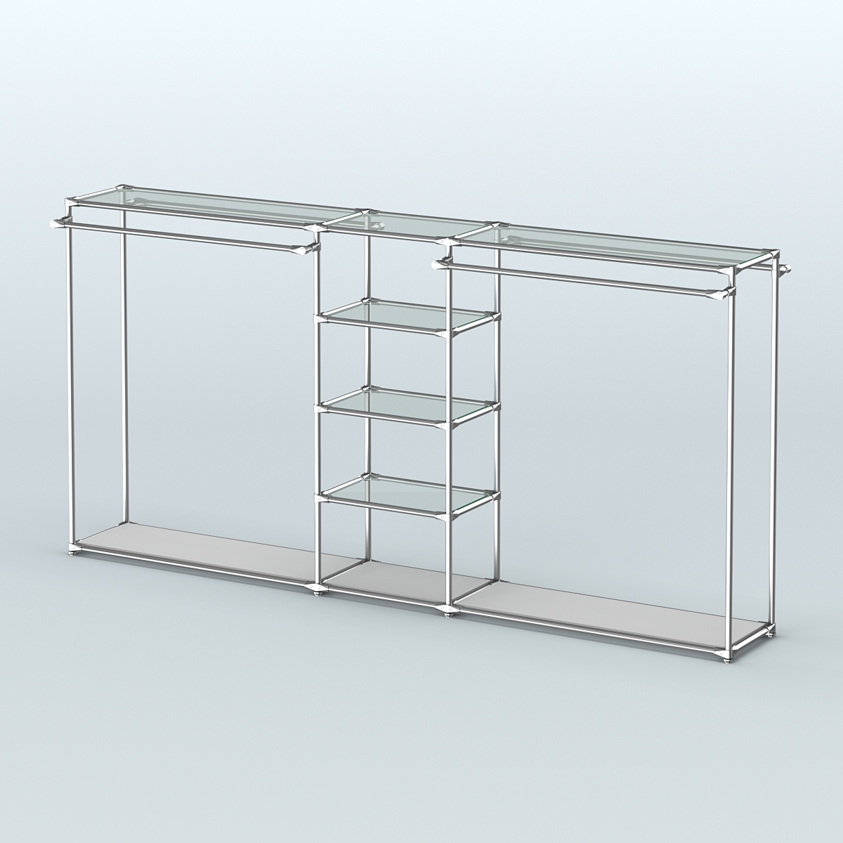 Островная торговая система ХРОМ 3600 мм с поручнями №10 Серый