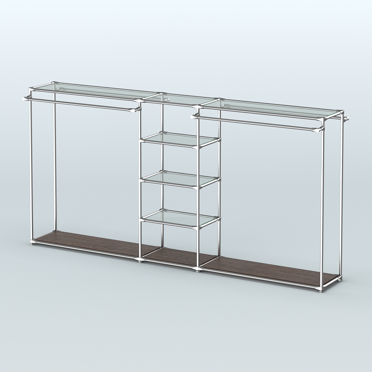 Островная торговая система ХРОМ 3600 мм с поручнями №10 Дуб Венге