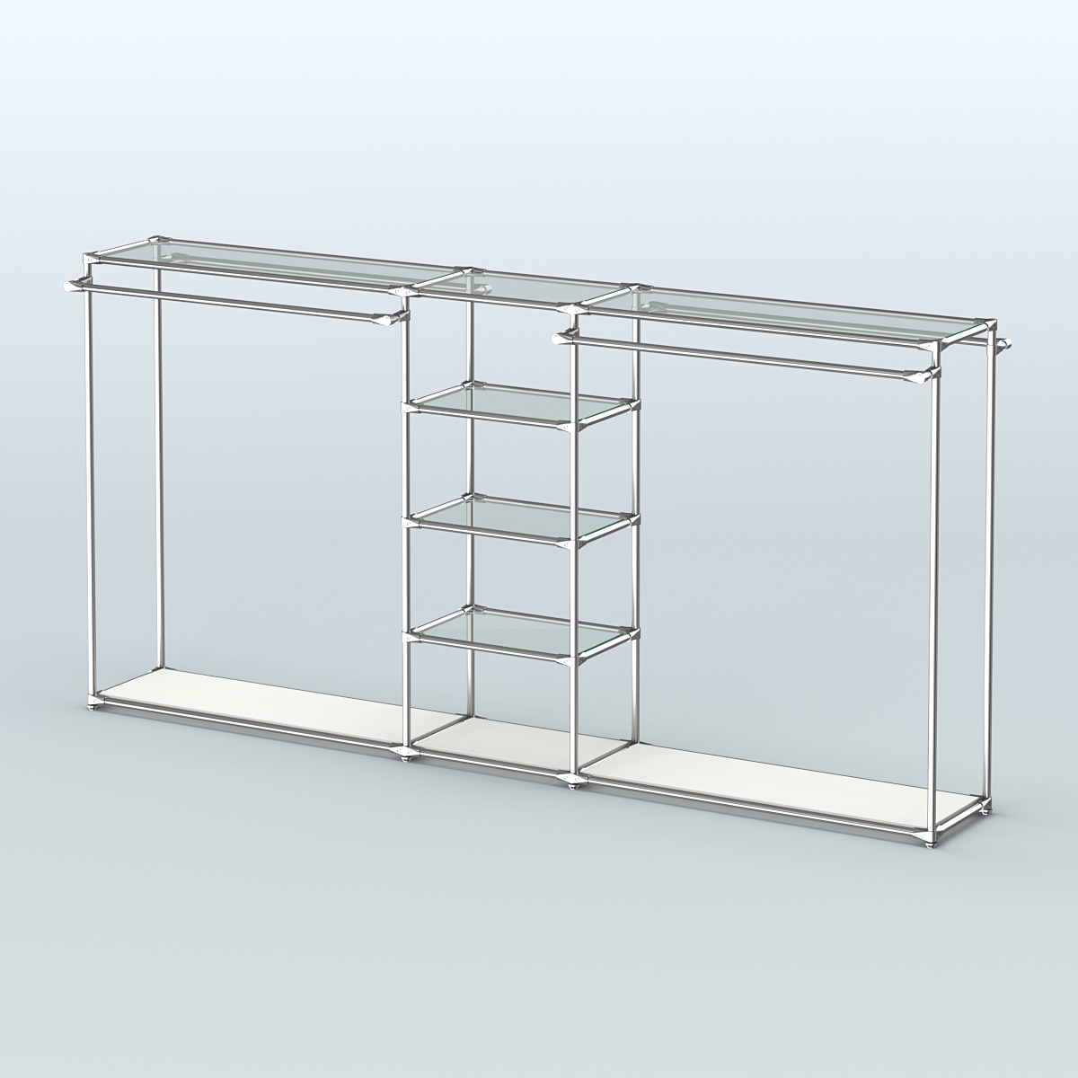 Островная торговая система ХРОМ 3600 мм с поручнями №10 Белый