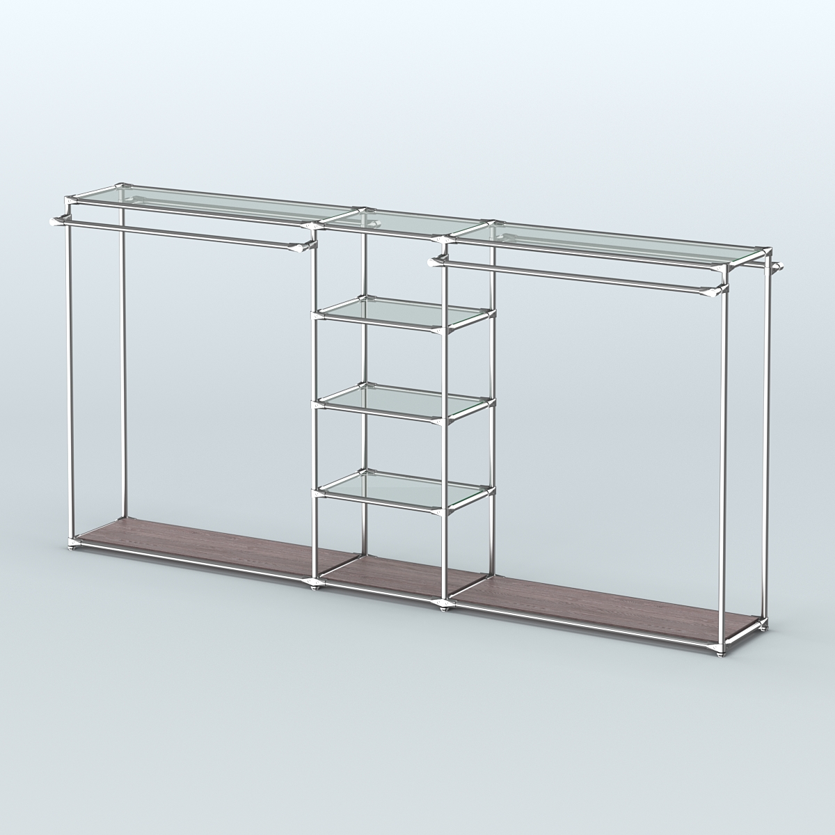 Островная торговая система ХРОМ 3600 мм с поручнями №10 Ясень Анкор темный