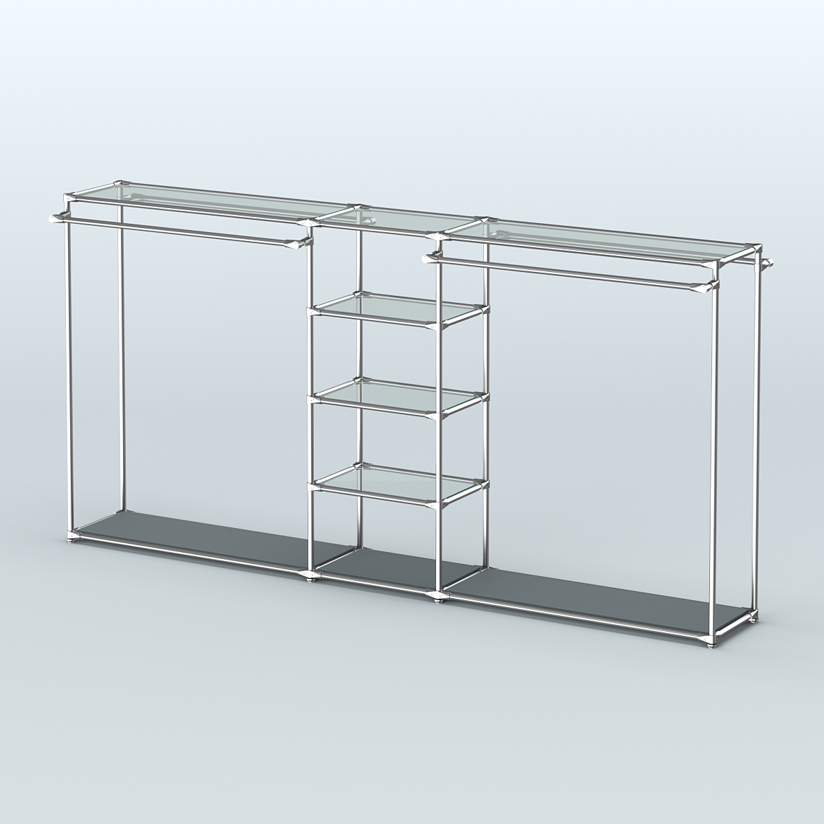 Островная торговая система ХРОМ 3600 мм с поручнями №10 Темно-Серый