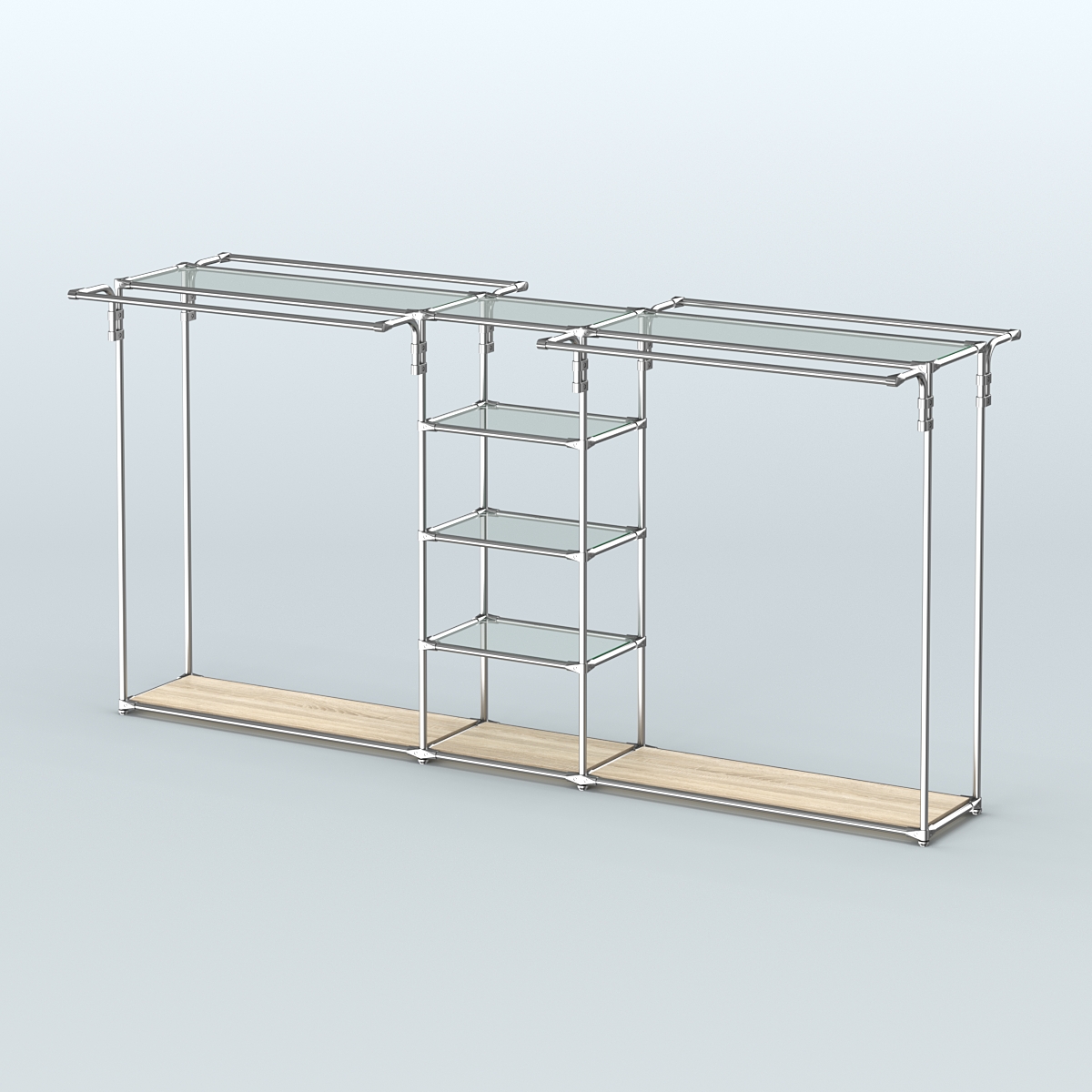 Островная торговая система ХРОМ 3600 мм с поручнями №11 Дуб Сонома