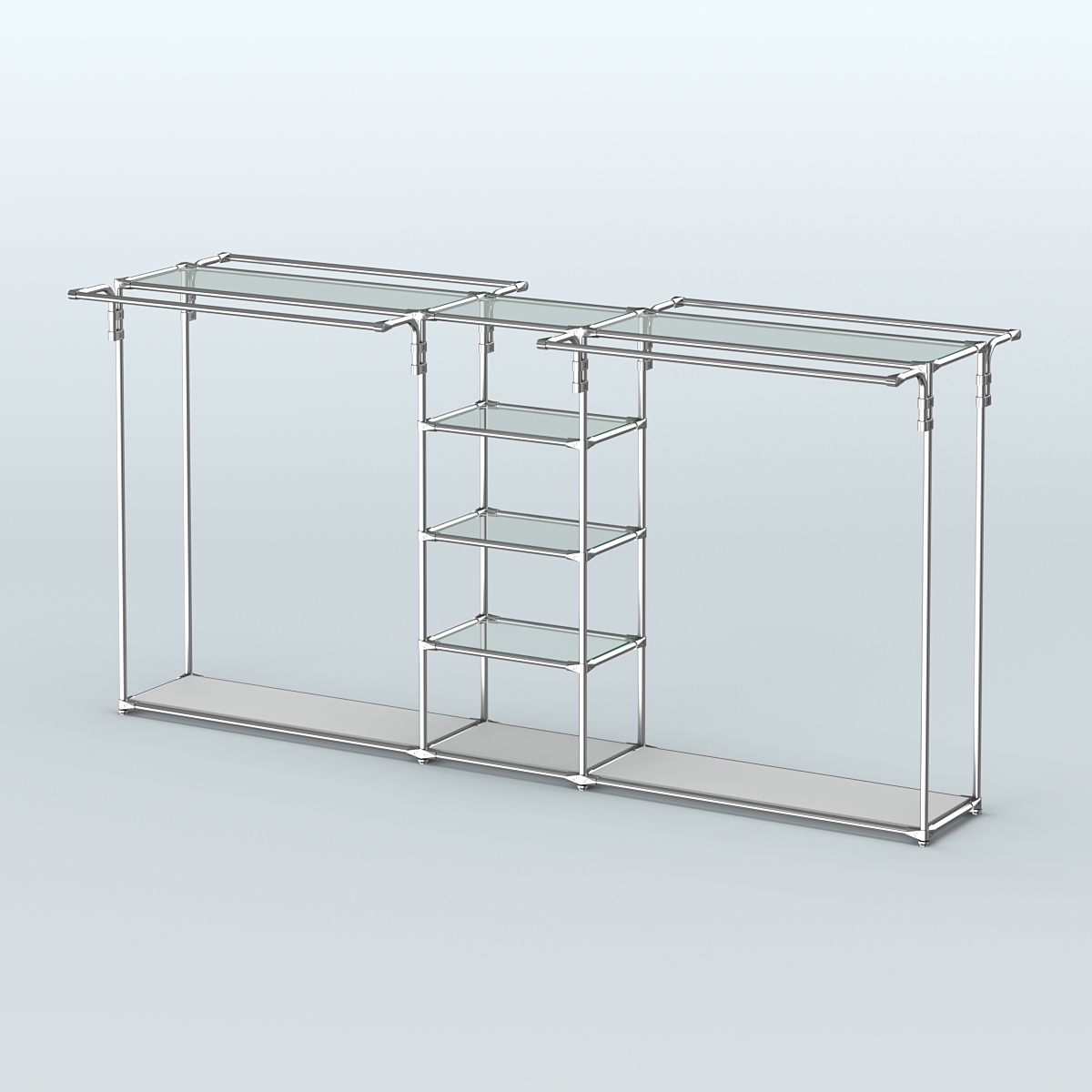 Островная торговая система ХРОМ 3600 мм с поручнями №11 Серый