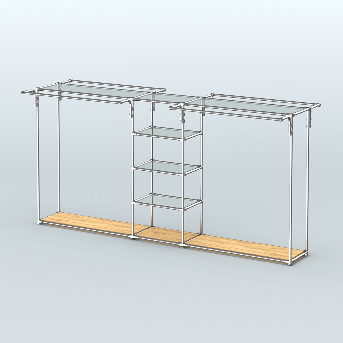 Островная торговая система ХРОМ 3600 мм с поручнями №11 Дуб Золотистый