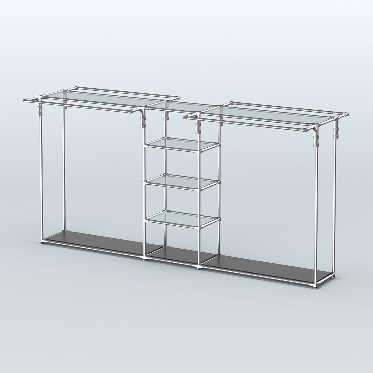 Островная торговая система ХРОМ 3600 мм с поручнями №11 Черный