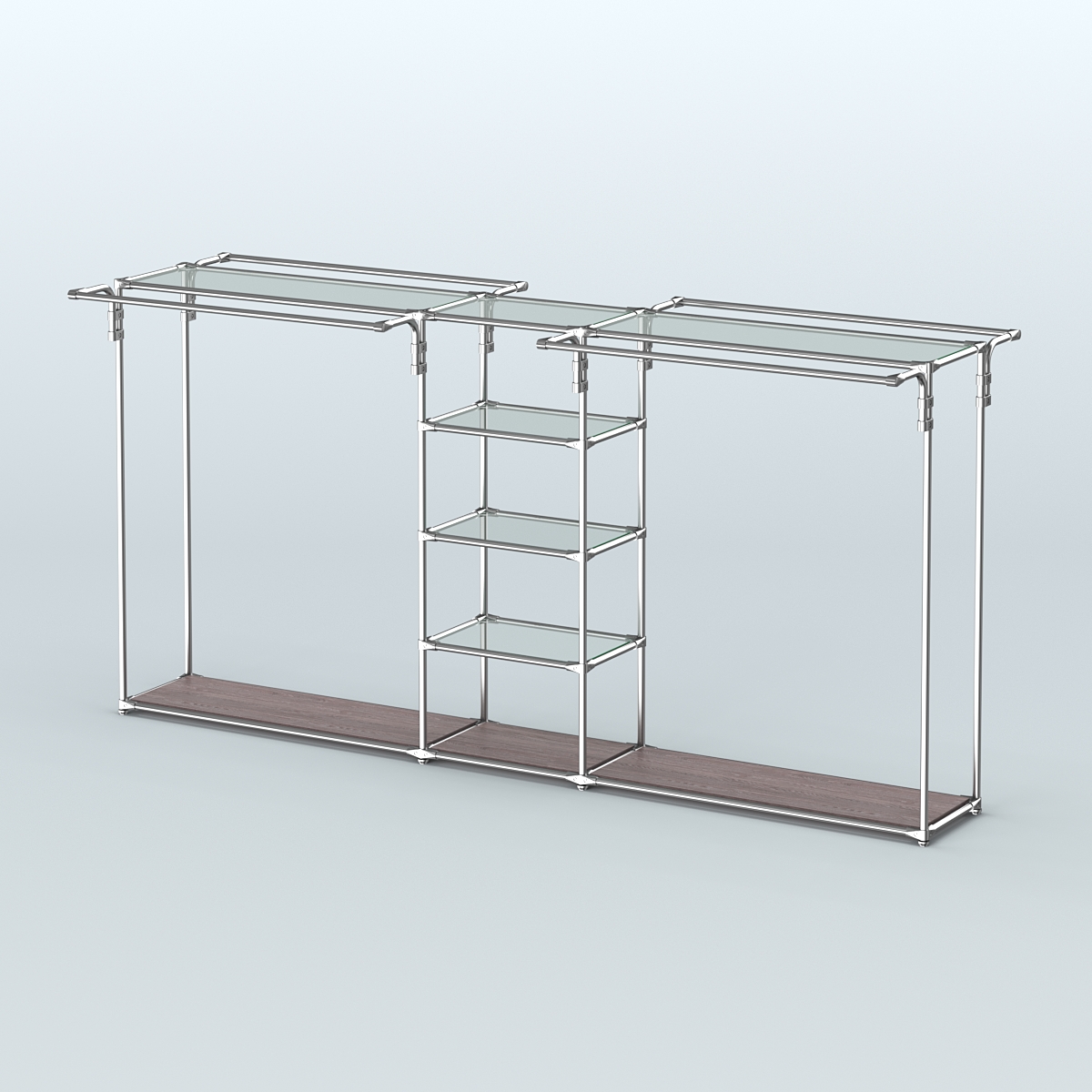 Островная торговая система ХРОМ 3600 мм с поручнями №11 Ясень Анкор темный