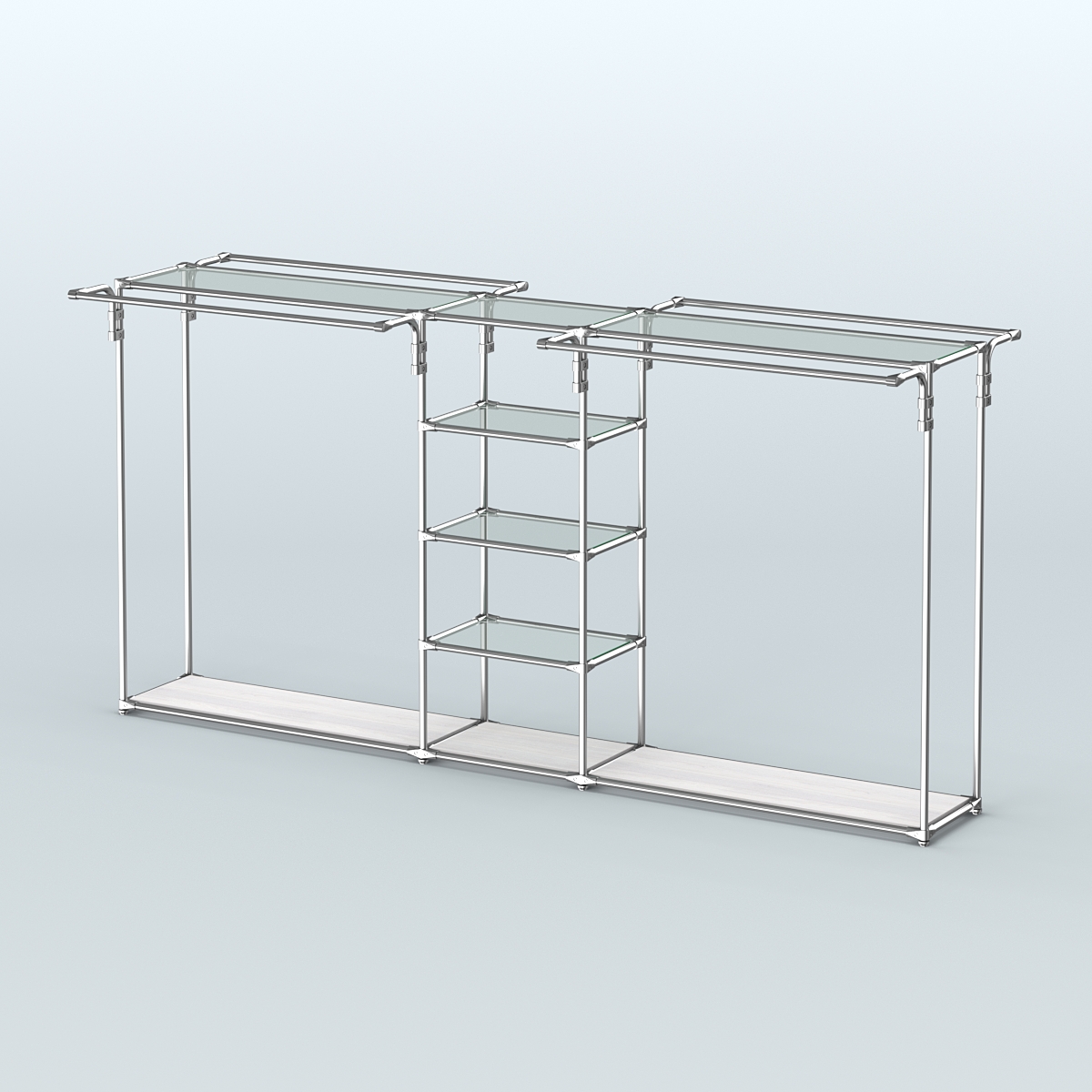 Островная торговая система ХРОМ 3600 мм с поручнями №11 Ясень Анкор светлый