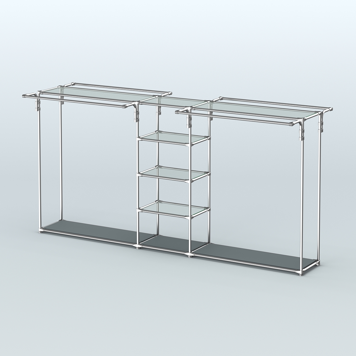 Островная торговая система ХРОМ 3600 мм с поручнями №11 Темно-Серый