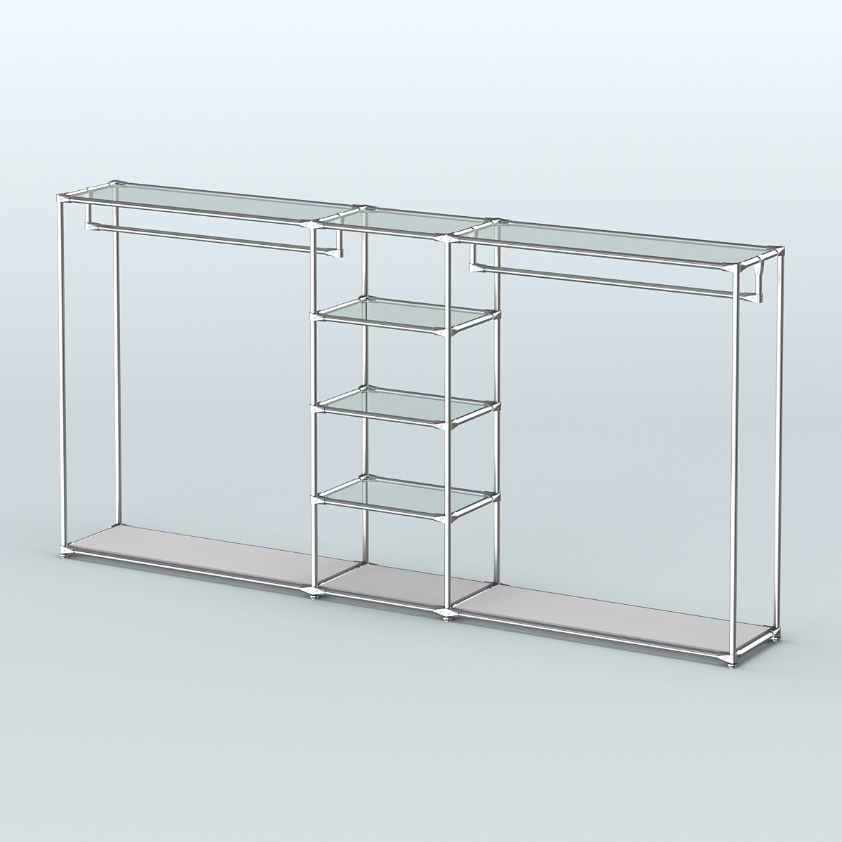 Островная торговая система ХРОМ 3600 мм с поручнями №12 Серый